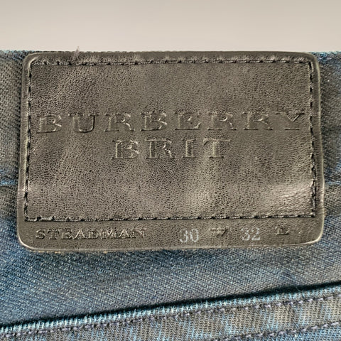 BURBERRY BRIT Size 30 -Steadman-  Navy Cotton Straight Jeans