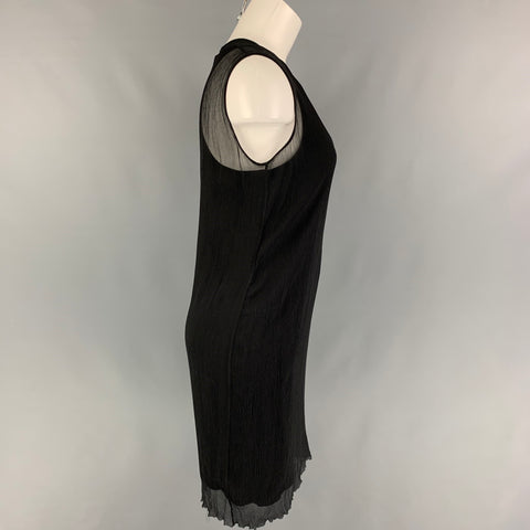 PORTS 1961 Size 4 Black Viscose Blend Wrinkled Double Layer Dress