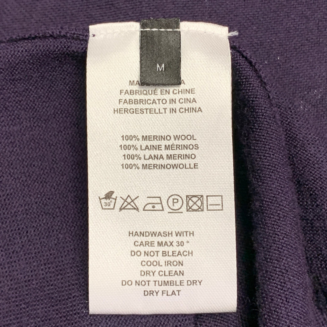 PAUL SMITH Size M Purple Merino Wool Zip Up Cardigan