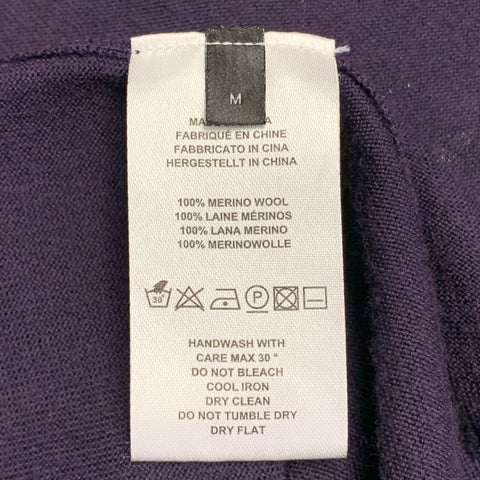 PAUL SMITH Size M Purple Merino Wool Zip Up Cardigan