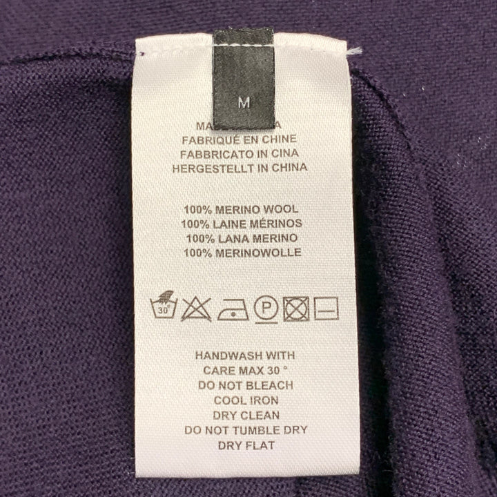 PAUL SMITH Size M Purple Merino Wool Zip Up Cardigan