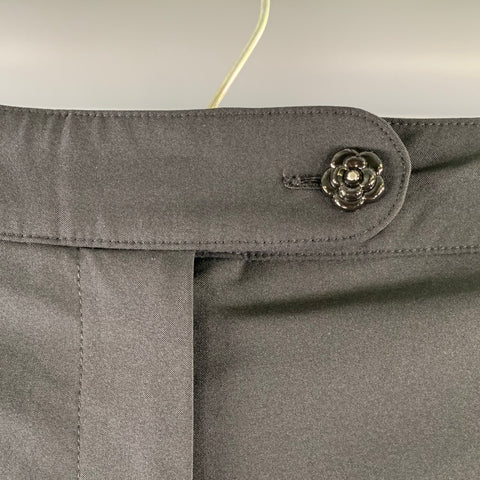 CHANEL Size 12 Black Tapered Dress Pants