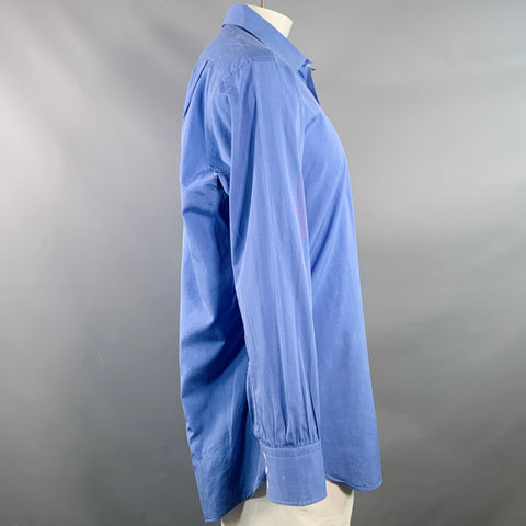 TURNBULL & ASSER Size XXL Blue Cotton Spread Collar Long Sleeve Shirt