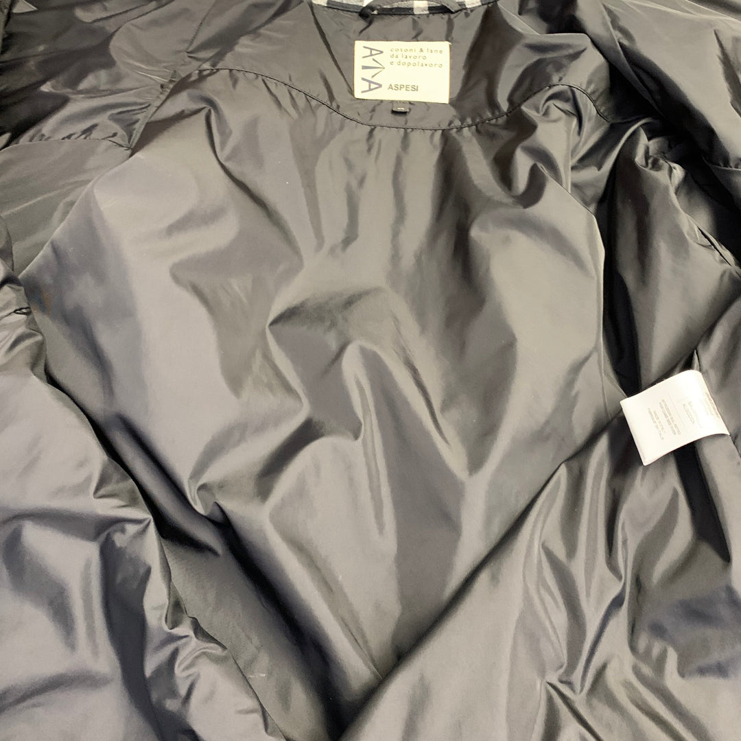ASPESI Size M Black White Checkered Cotton Shirt Jacket