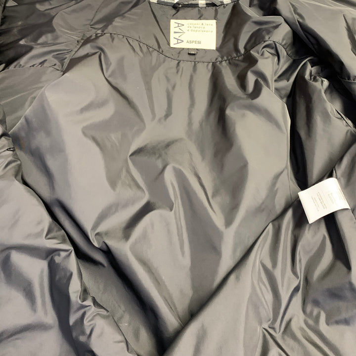 ASPESI Size M Black White Checkered Cotton Shirt Jacket