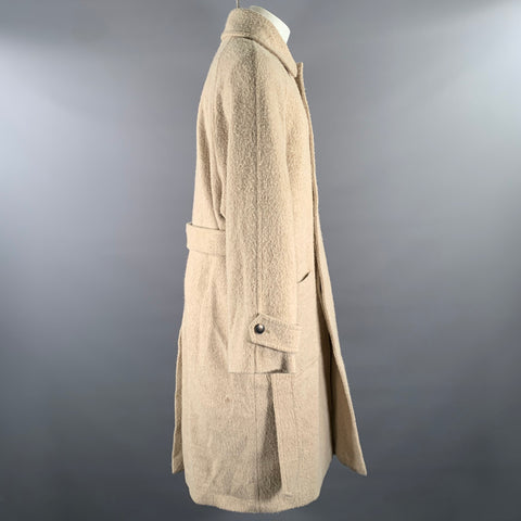 AMI by ALEXANDRE MATTIUSSI Size 38 Khaki Textured Wool Blend Coat
