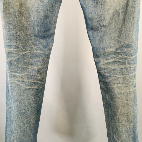 MAISON MARGIELA Size 36 Blue Washed Cotton Denim Twill Tapered Zip Fly Jeans