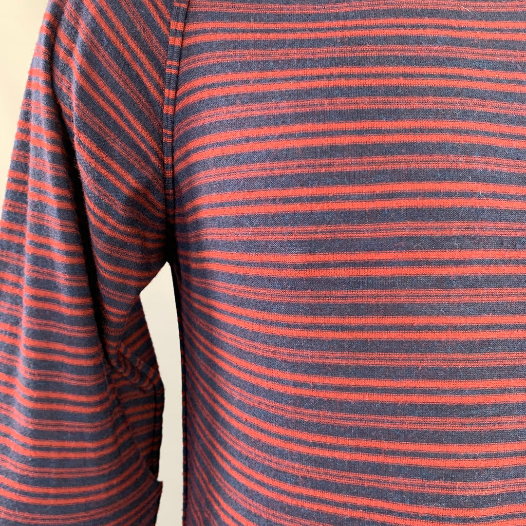 PS by PAUL SMITH Size L Navy Red Stripe Merino Wool Crew Neck Pullover