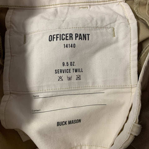 BUCK MASON Size 32 Khaki Solid Cotton Button Fly Casual Pants