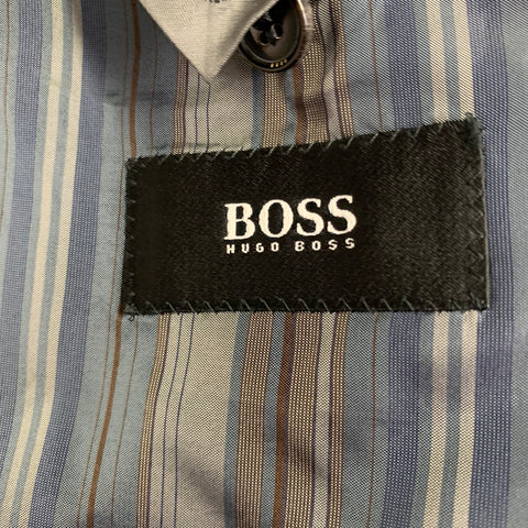 HUGO BOSS Size 38 Black Virgin Wool Single Breasted Coat
