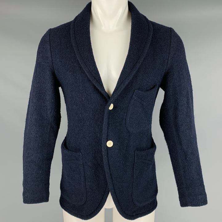 HAVER SACK Size M Navy Wool Polyester Single Breasted Jacket