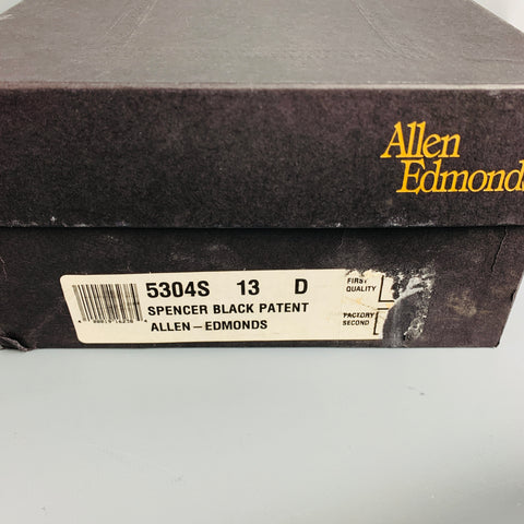 ALLEN EDMONDS Size 13 Black Patent Leather Lace-Up Shoes