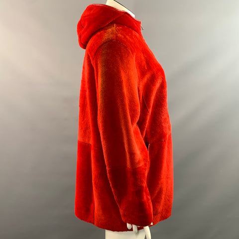 MARINA SPORT Size L Red Leather Sheep Coat