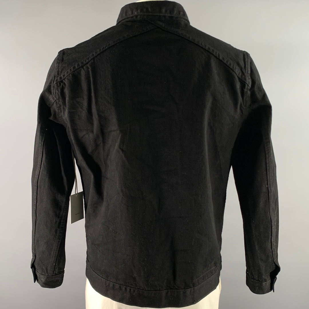 3SIXTEEN Size L Black Solid Denim Selvedge Jacket