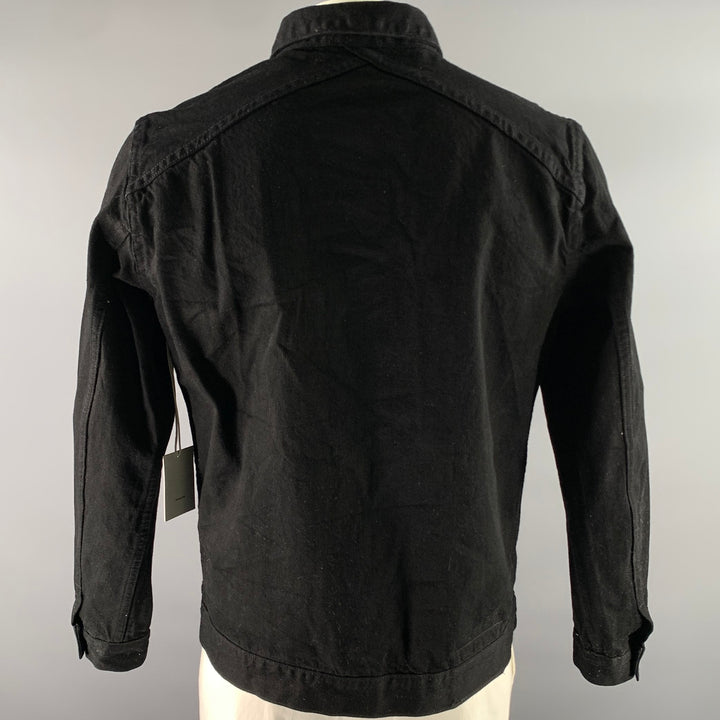 3SIXTEEN Size L Black Solid Denim Selvedge Jacket
