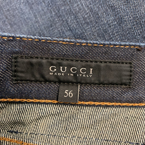 GUCCI Size 40 Blue Indigo Contrast Stitch Cotton Skinny Five Pockets Jeans