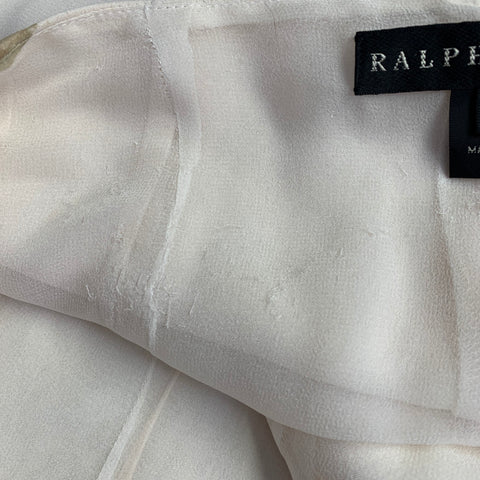 RALPH LAUREN Size 6 Cream Silk Wide Leg Dress Pants