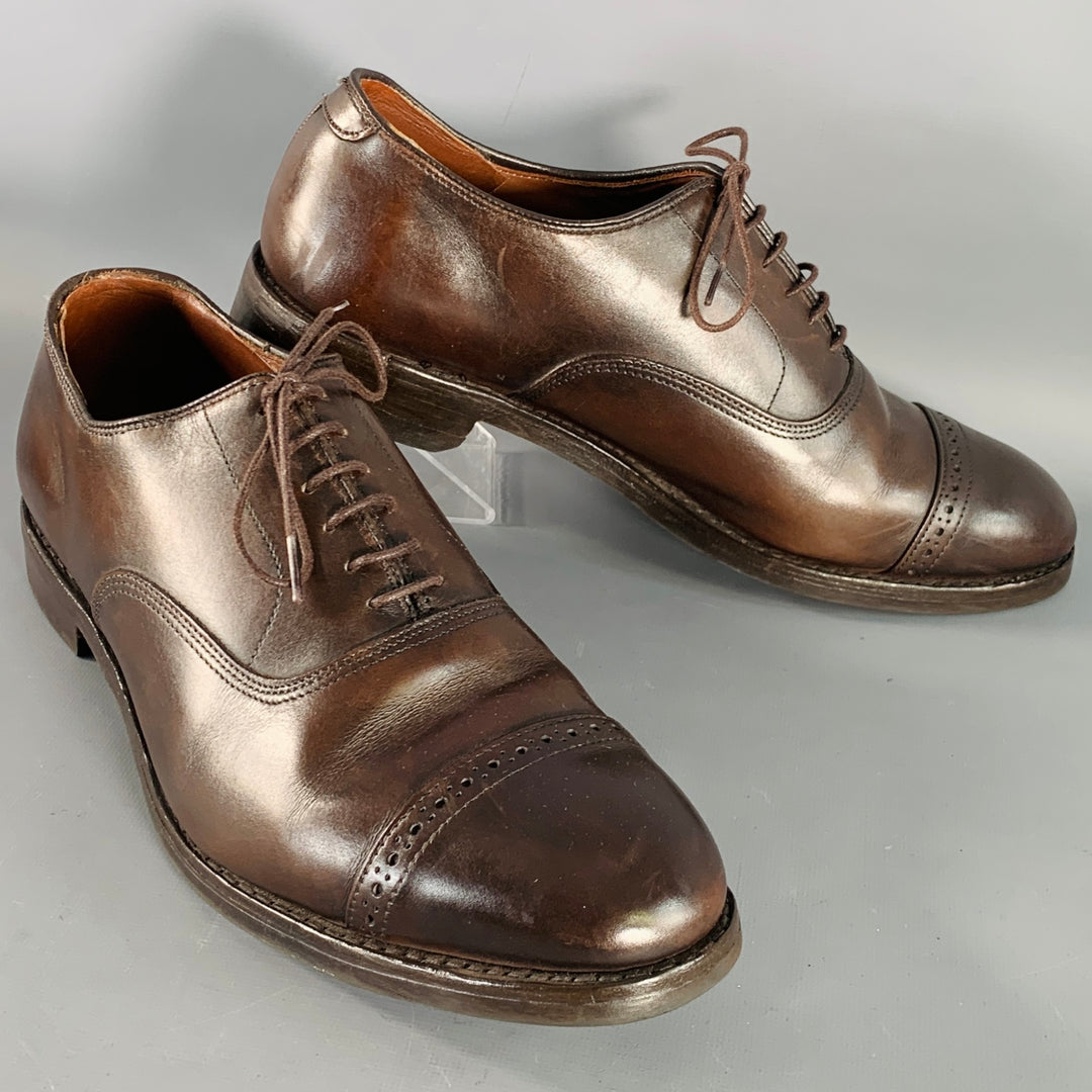 ALLEN EDMONDS Size 11 Fifth Avenue Brown Leather Oxford Cap Toe Lace-U Sui Generis Designer Consignment ALLEN EDMONDS Size 11 Fifth Avenue Brown Leather Oxford Cap Toe Lace-U Sui Generis Designer Consignment