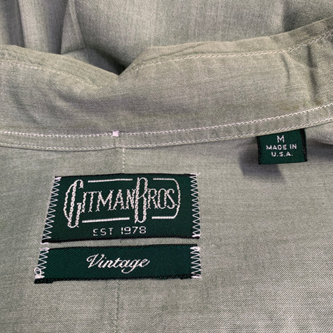 GITMAN VINTAGE Size M Green Sage Cotton One pocket Long Sleeve Shirt