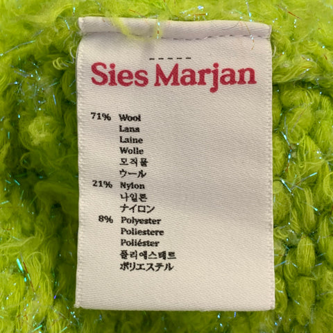 SIES MARJAN Size S Shaggy Green Wool Blend Metallic Crew Neck Pullover