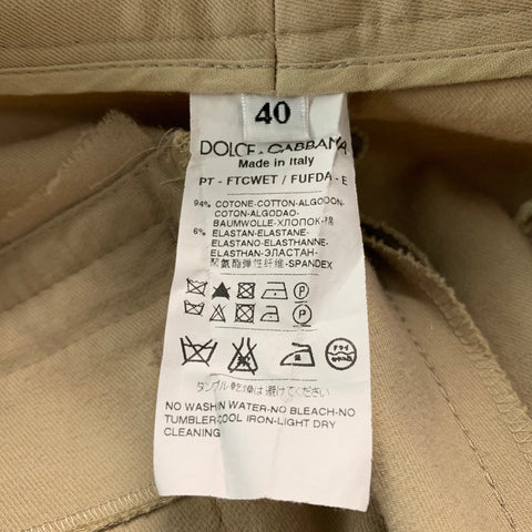 DOLCE & GABBANA Size 4 Khaki Cotton Elastane Cargo Casual Pants