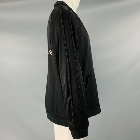 CHRISTIAN DADA Chaqueta bomber de mezcla de rayón negra talla M