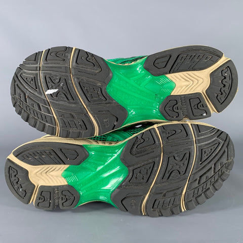 ASICS - GMBH Size 9 Green Black Mixed Materials Low Top Sneakers