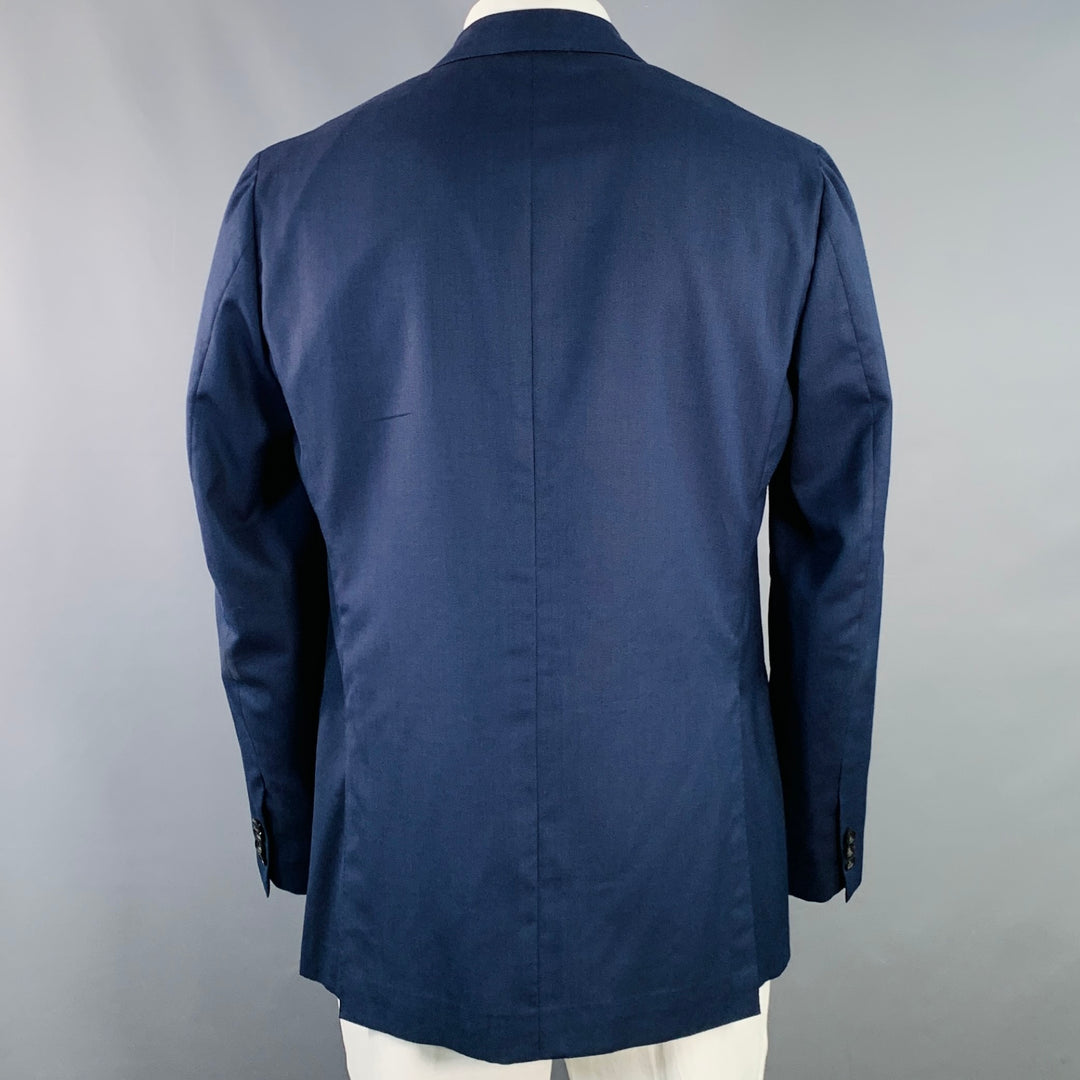 SARTORIO Size 44 Regular Navy Wool Notch Lapel Sport Coat