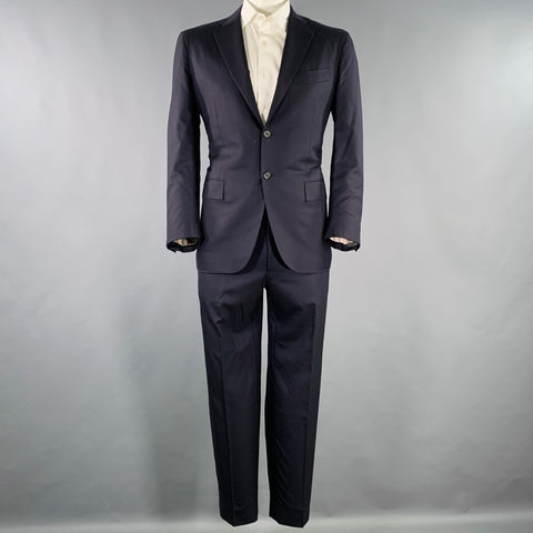 KITON Size L Navy Wool Notch Lapel Suit