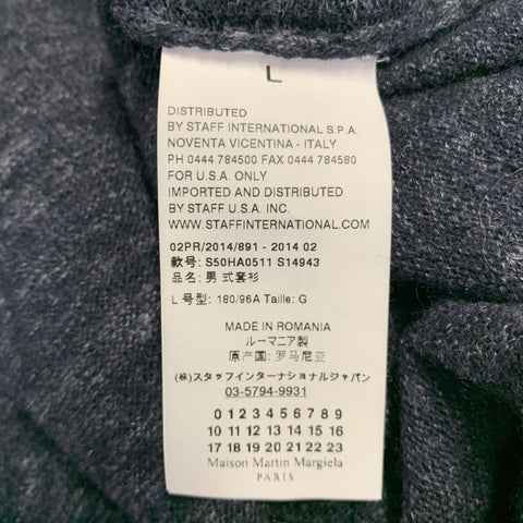 MAISON MARTIN MARGIELA Size L Navy Grey Heather Wool Flax Sweater