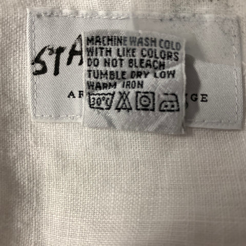 ARMANI EXCHANGE Size L White Linen Button Up Short Sleeve Shirt