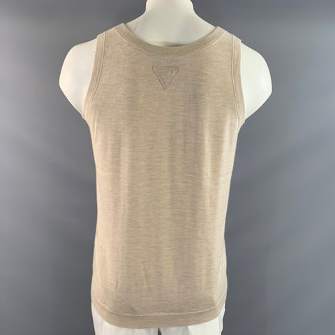 PRADA Size L Beige Knitted Cashmere Tank Top