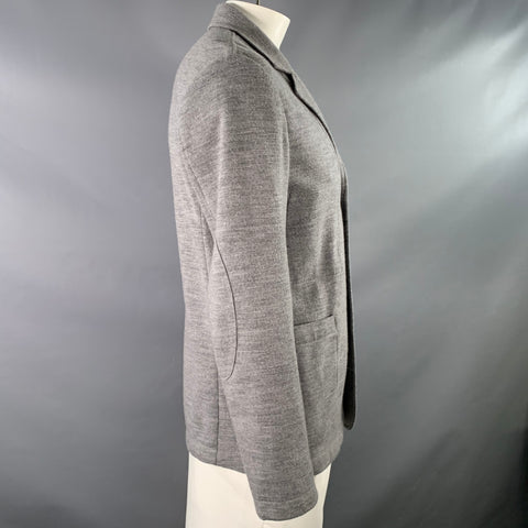 PAUL SMITH Size L Grey Heather Wool Blend Single Breasted Notch Lapel Buttoned Jacket