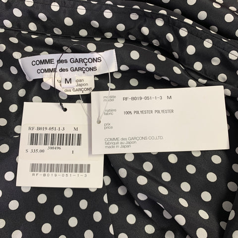 COMME des GARCONS Size M Black White Polyester Polka Dot Button Up Shirt