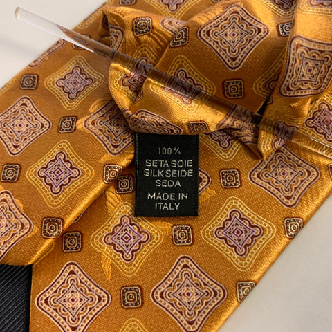 ERMENEGILDO ZEGNA  One Size Orange Rust Silk Tie