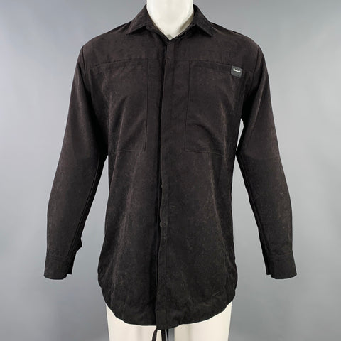 NUMERO 00 FW21 Size S Black Tencel Hidden Buttons Long Sleeve Shirt
