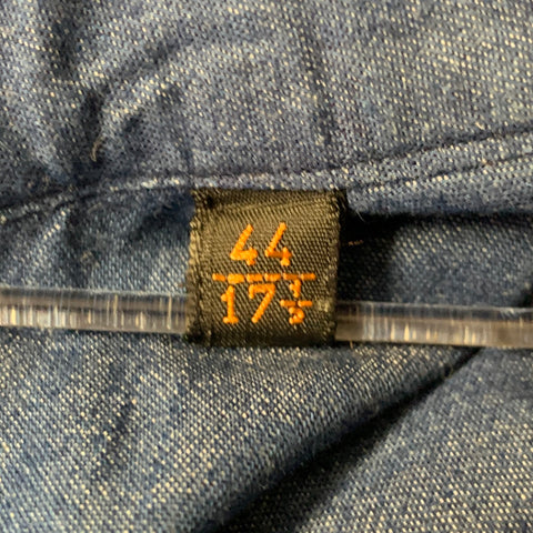 TOD'S Size L Navy Heather Cotton Button Down Long Sleeve Shirt