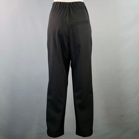 SOFIE D'HOORE Taille M Pantalon décontracté en twill de laine noire à taille élastique