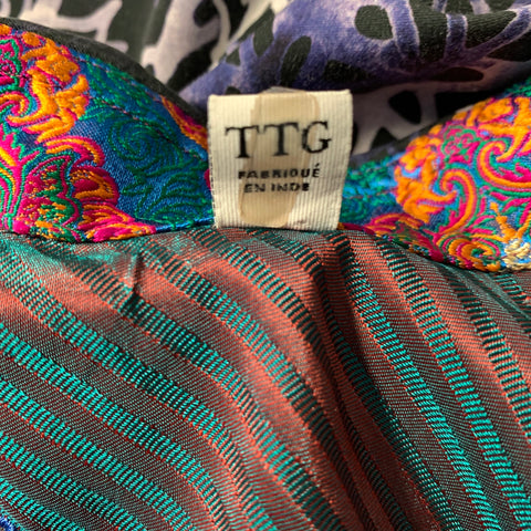 ROBERT GRAHAM Size XXL Black Blue Abstract Cotton Button Up Long Sleeve Shirt