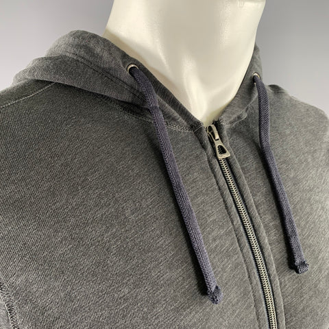 JAMES PERSE Size XS Grey Heather Supima Cotton Zip Up Hoodie