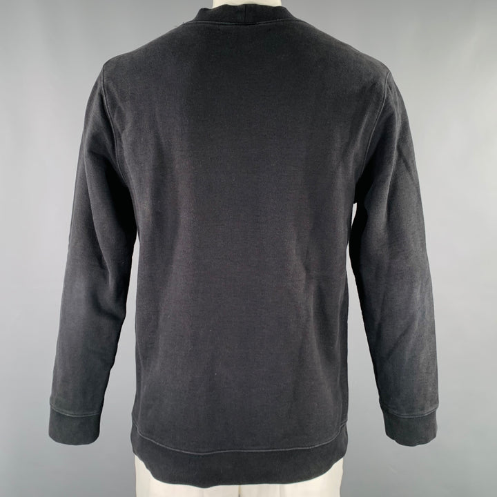 RAF SIMONS Size XXL Black Patches Cotton Crew Neck Sweatshirt