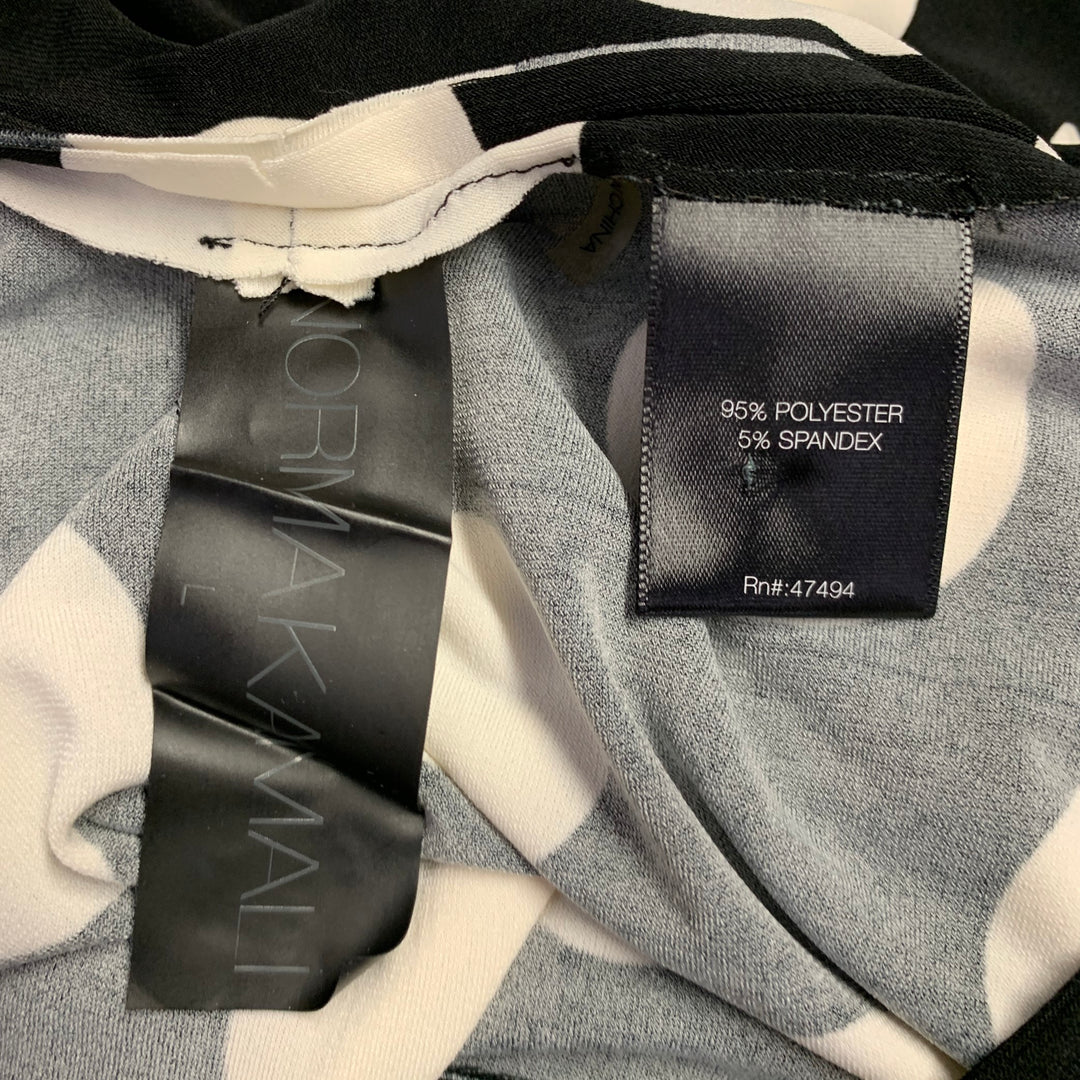 NORMA KAMALI Size L Black White Polyester Blend Polka Dot Footie Leggings