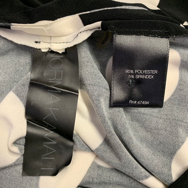 NORMA KAMALI Size L Black White Polyester Blend Polka Dot Footie Leggings