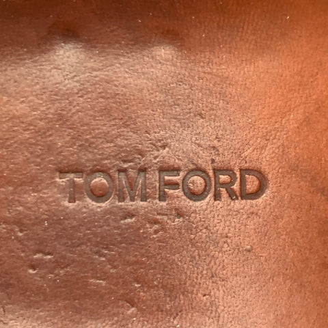 TOM FORD Size 10 Brown Leather Rubber Sole Low Top Sneakers