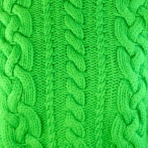 AMI by ALEXANDRE MATTIUSSI Size M Lime Green Wool Cable Knit Cropped Sweater