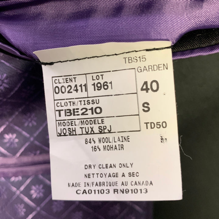 TED BAKER Size 40S Black Wool Mohair Tuxedo Suit