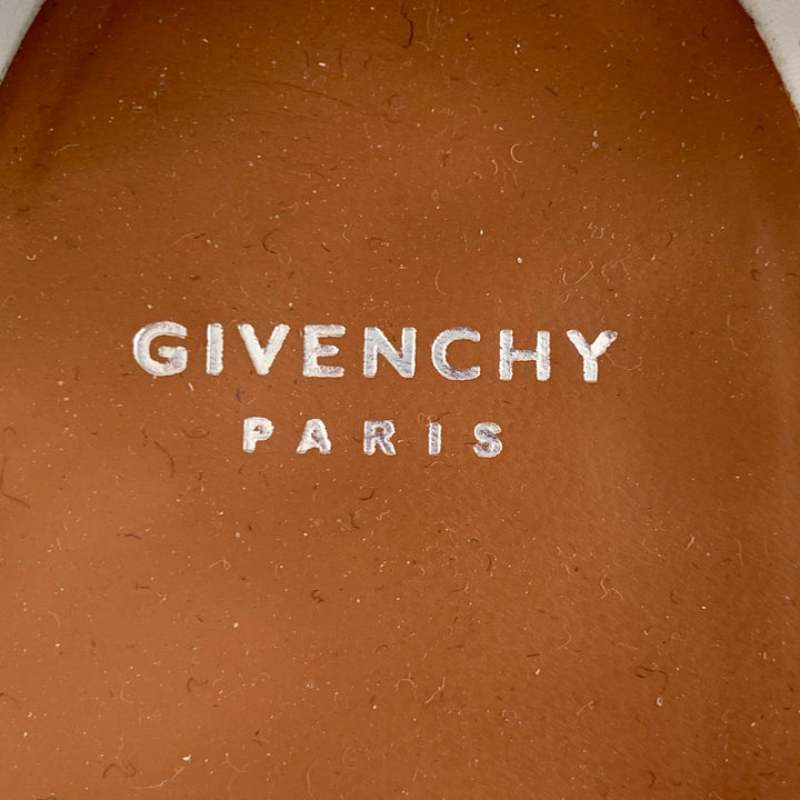 GIVENCHY Size 10 White Leather Lace Studded Derby Shoes