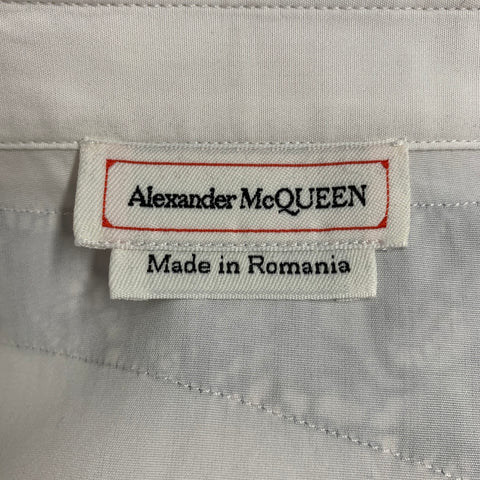 ALEXANDER MCQUEEN Size S White Black Lace Cotton Print Long Sleeve Shirt