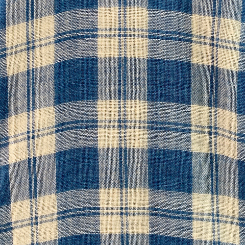 RRL by RALPH LAUREN Size XL Blue Cream Plaid Cotton Long Sleeve Shirt