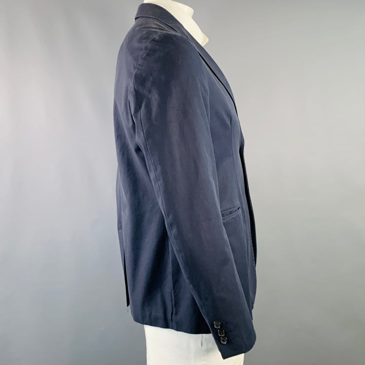 RAF SIMONS Size 42 Regular Navy Cotton Notch Lapel Sport Coat